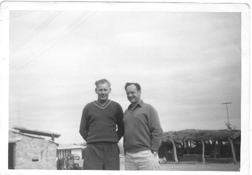 Dan Meaney standing with Sir Donald Campbell